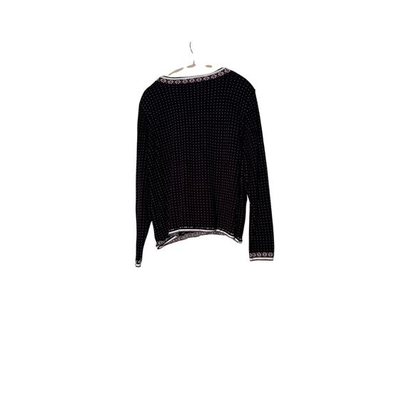 Alfred Dunner Black Snowman Sweater Polka Dots Sz XL - Picture 5 of 7